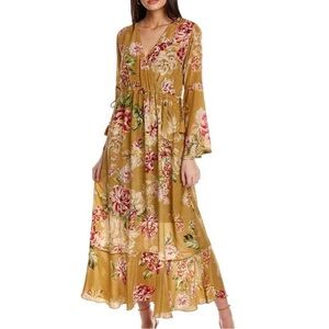 Johnny Was Vintage Rose Stefani Silk Maxi dress